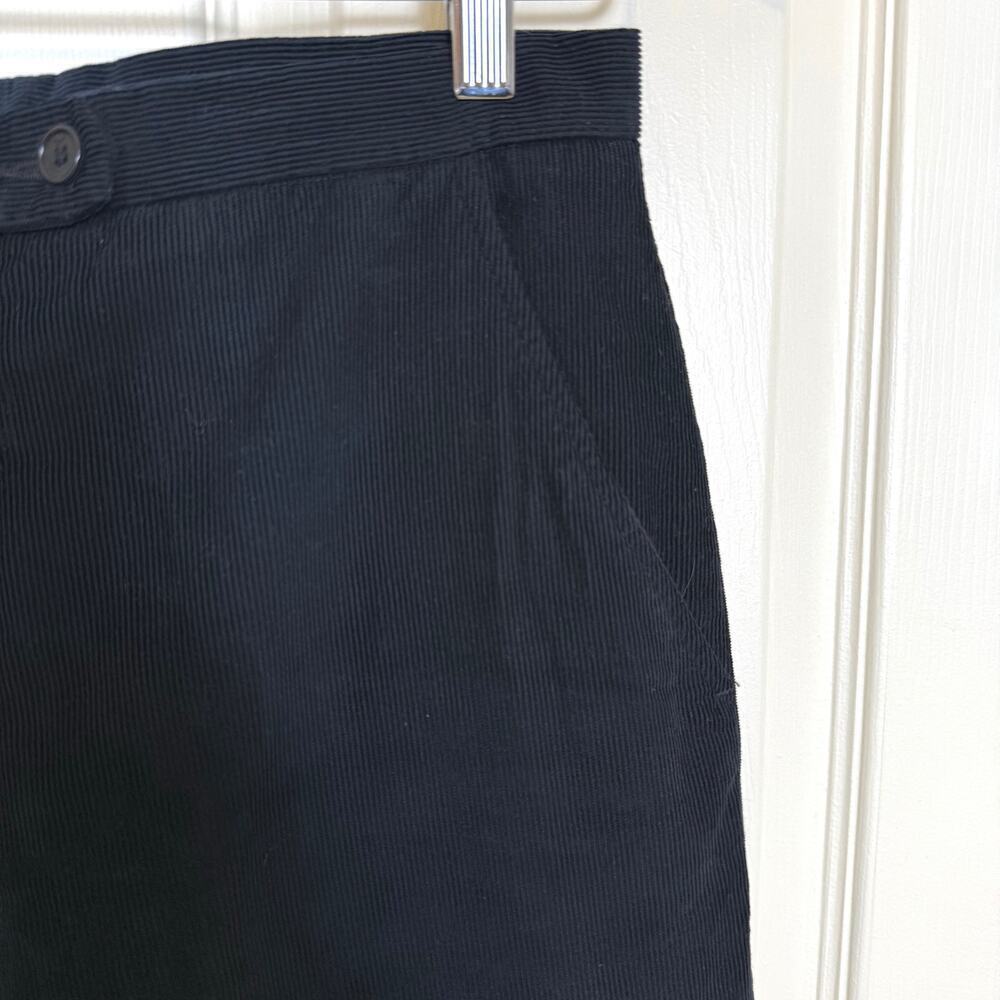 Faconnable Women’s Black Corduroy Pants Straight Leg Classic Mid Rise Size 6 - Picture 3 of 6